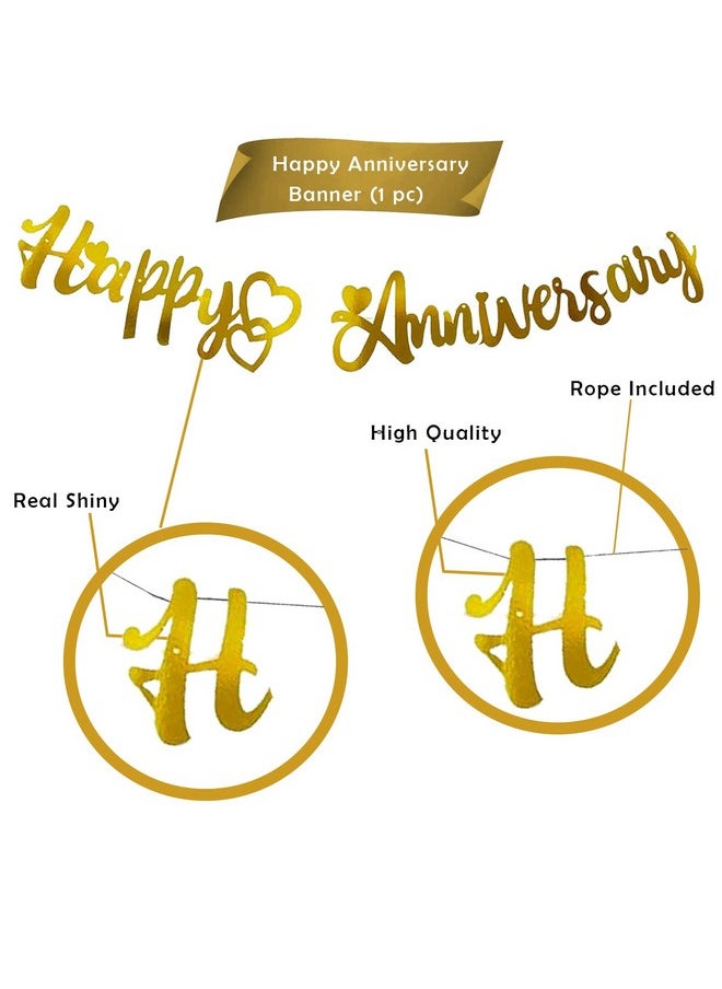 Party Propz - Party Propz Anniversary Balloons for Decoration - 63Pcs Happy Anniversary Decoration Items Kit | Happy Anniversary Balloons | Happy Anniversary Banner | Burgundy Balloons for Decoration (Cardstock) - Image 1