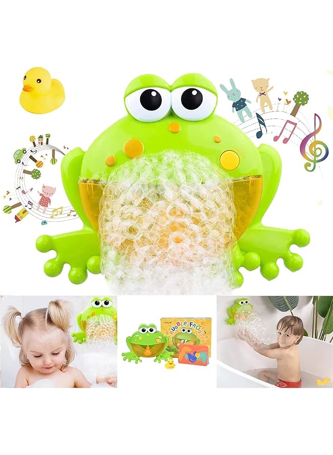 إيروريكس ألعاب حمام الطفل ألعاب حمام الطفل آلة الفقاعات لعبة حمام الفقاعات للأطفال الصغار صانع الفقاعات مع الضفدع - Image 1