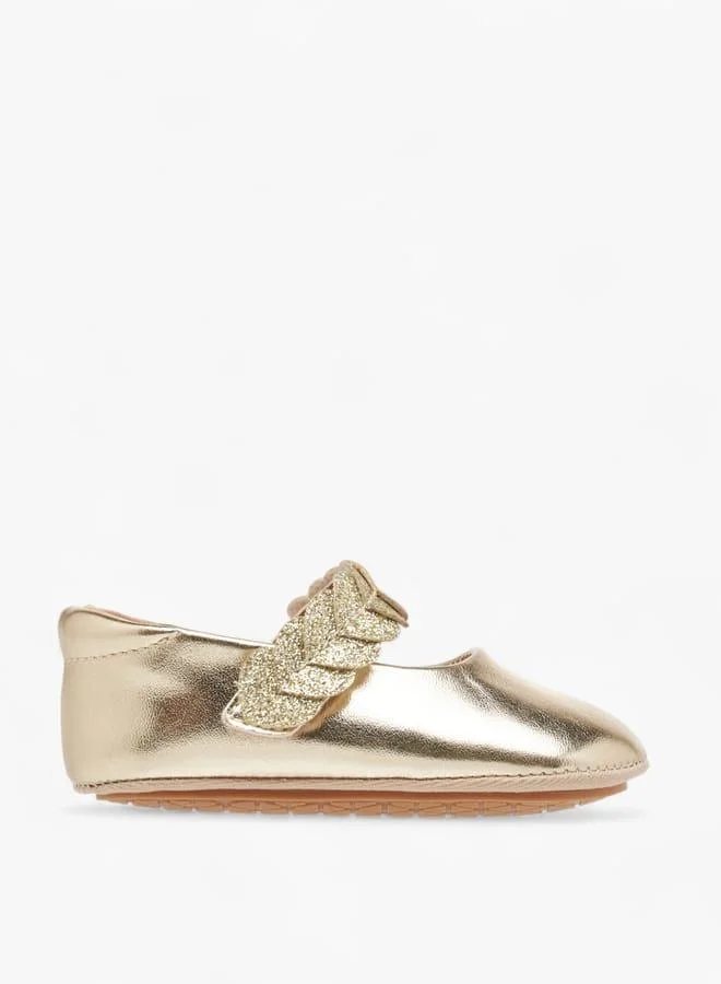 Barefeet Girls Embellished Booties with Hook and Loop Closure