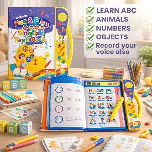 Braintastic Fun & Play English Rapid Book for Kids | Interactive Talking Educational Learning Book with Alphabet, Words & Activities for Toddlers - Image 2
