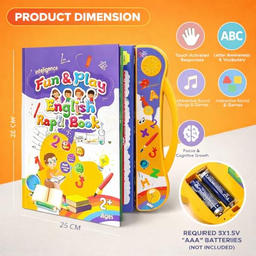 Braintastic Fun & Play English Rapid Book for Kids | Interactive Talking Educational Learning Book with Alphabet, Words & Activities for Toddlers - Image 3