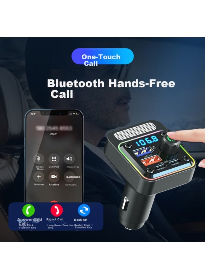 Newmine Car Charger With Cigarette Lighter Super Fast Charge Mp3 Car Bluetooth Receiver Usb Bluetooth 5.3 Lossless - Image 3