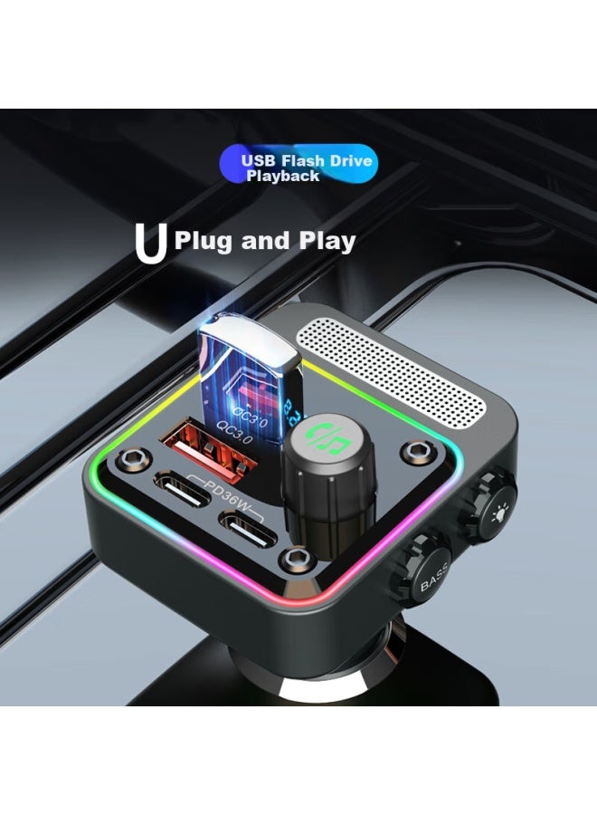 Newmine Car Charger With Cigarette Lighter Super Fast Charge Mp3 Car Bluetooth Receiver Usb Bluetooth 5.3 Lossless - Image 5