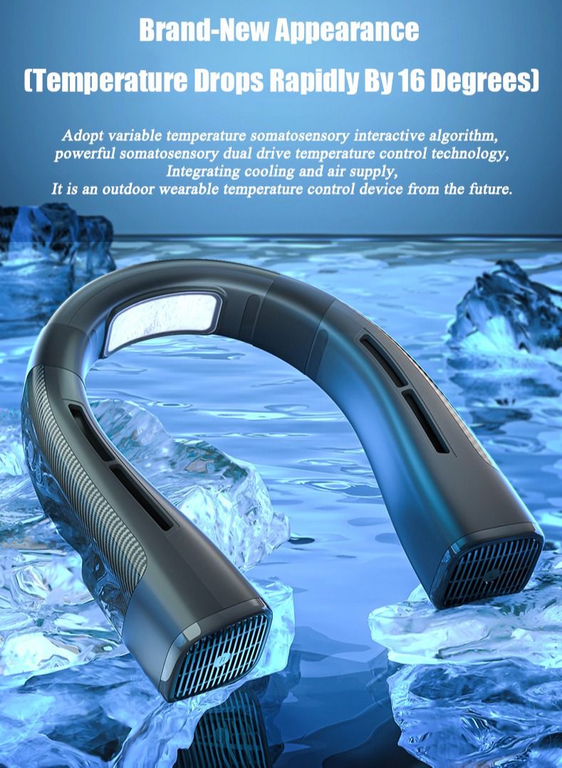 WEKOME Smart Inverter Neck Air Conditioner - 16°C Cooling in 1 Second Neck Fan - 360° Surrounding Strong Wind Portable Neck Fan - Neck Cooler Rechargeable Long Battery Life - Image 5