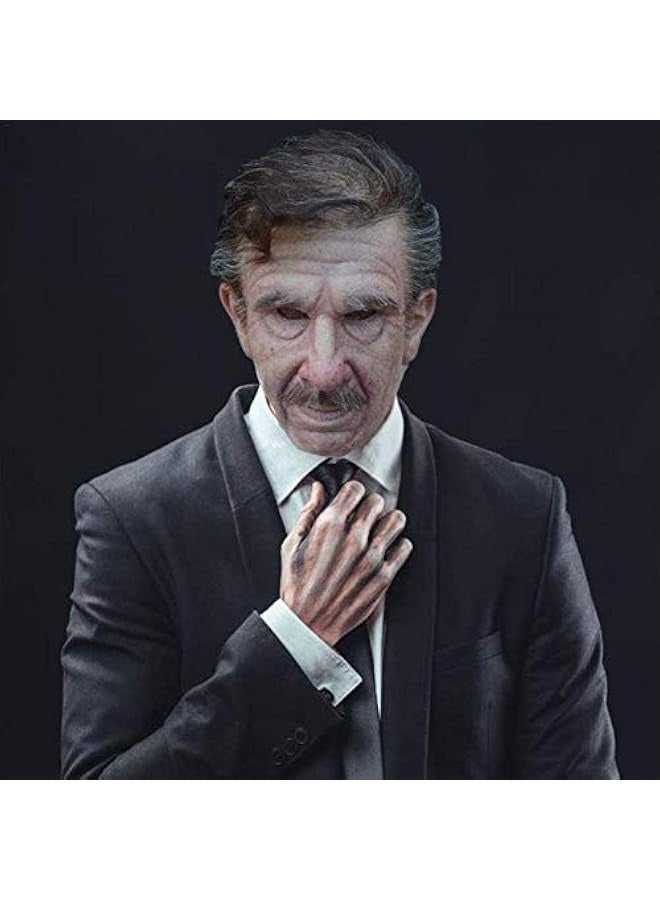 إسكدنيا Old Man Mask, Soft Natural Latex Human Realistic Head Masks, Simulation Creepy Human Wrinkled Face Mask for  Costume Party - Image 3
