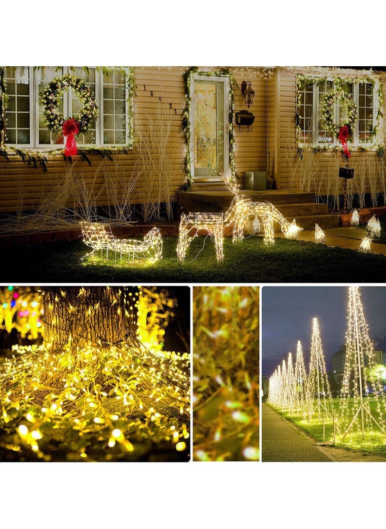 سوقورة - مصابيح LED الصفراء الدافئة سلاسل الأسلاك البيضاء الإضافات 5M 50 مصابيح LED سلاسل مصابيح LED ديكور المنزل عيد الميلاد عيد الفطر عيد الميلاد عيد الميلاد وحفلات الزفاف ديكور صناديق زر التحكم التبديل 50 LED بطارية مقاومة للماء تعمل بالطاقة الجنيسة الوميض السلسلة الأصفر (5M 16 قدم) - Image 1