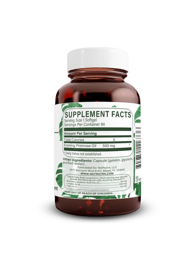 Natural Nutra Evening Primrose Oil Supplement From Fatty Acid Nerve Health Promote Hearth Health Skin Clarity 500 Mg 90 Softgel  - Image 3