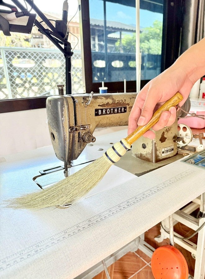 AW BROOMS ممسحة يدوية بمقبض من عصا الخيزران، عشب طبيعي، ممسحة خفيفة، تنظيف للمنزل والمكتب، 16 بوصة - Image 5