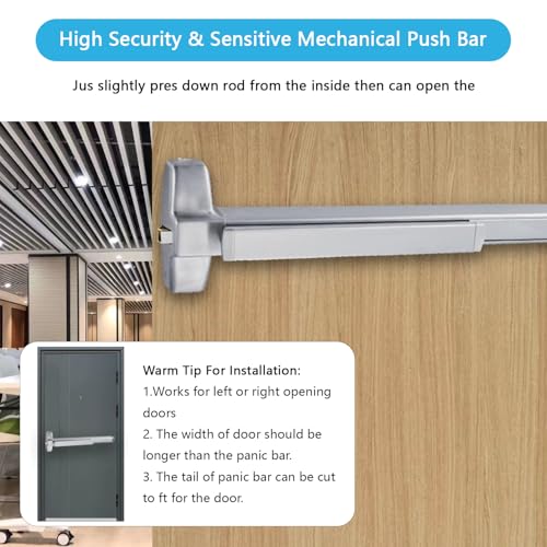 SUMBIN Extra Heavy Duty Commercial 36 Panic Push Bar Door Lock Panic Exit Device Ansi Grade 1 and UL CUL 3H Fire Rated with Dogging Function Aluminium Material - Image 3