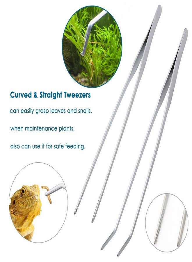 Capetsma Aquascape Tools, Long Stainless Steel Aquarium Plant Tools Aquarium Tweezers Scissors Spatula Tool Set Bonsai Kit Algae Scrapers Aquarium Cleaning Kit for Fish Tank Starter kit - Image 5