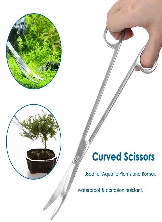 Capetsma Aquascape Tools, Long Stainless Steel Aquarium Plant Tools Aquarium Tweezers Scissors Spatula Tool Set Bonsai Kit Algae Scrapers Aquarium Cleaning Kit for Fish Tank Starter kit - Image 3