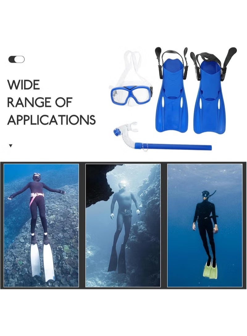 Unewshi Snorkelling Fins Set, Compact, Travel-Friendly Short Fins, Adjustable Swimming Fins, Flexible Open-Toe Design, Lightweight Diving Fins, Suitable For Snorkelling And Swimming, Suitable For Kid, Unisex(3PCS,L) - Image 4