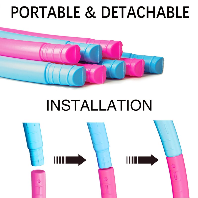 Liberry Kids Exercise Hoop, Detachable Adjustable Plastic Toy Fitness Hoops for Kids, Suitable for Beginners and Children Age 3 and Up, Pack of 3 - Image 2