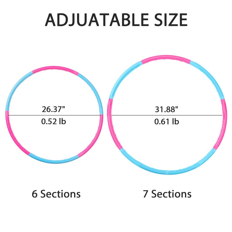 Liberry Kids Exercise Hoop, Detachable Adjustable Plastic Toy Fitness Hoops for Kids, Suitable for Beginners and Children Age 3 and Up, Pack of 3 - Image 4