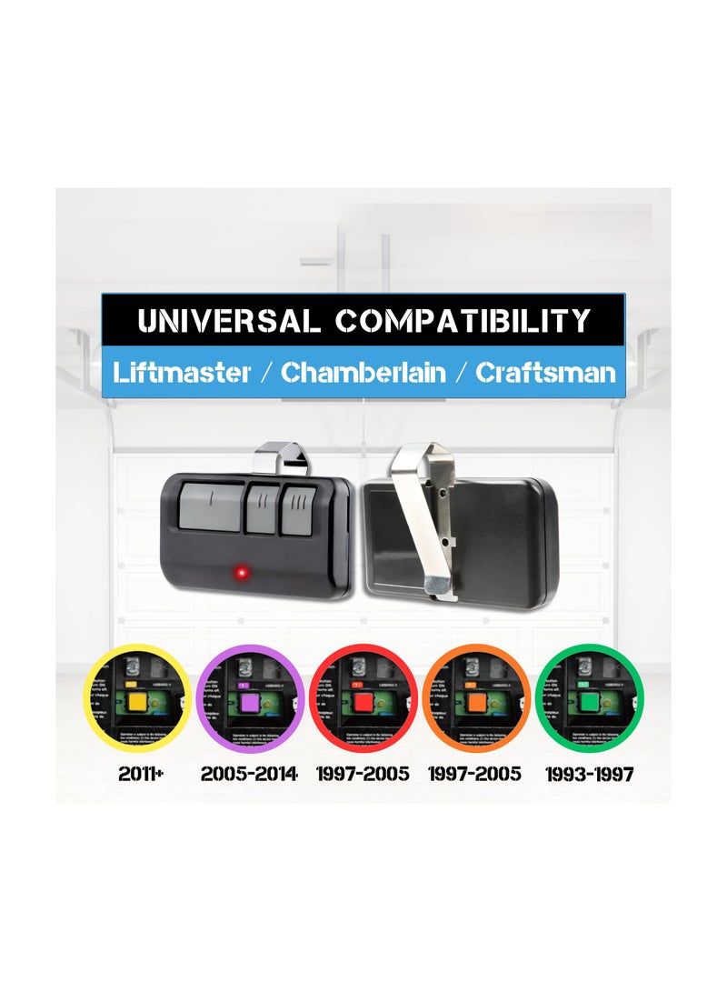 SYOSI Garage Door Opener, 2 Pack for Chamberlain Liftmaster Craftsman Remote 893LM Learn, Suitable for 5 Color Learn Buttons, Garage Door Opener Remote, Replacement Garage Door Remote Opener Universal - Image 2