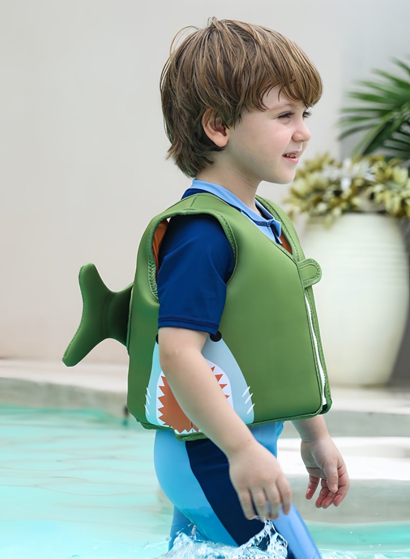 Harse Kids Adjustable Buoyancy Swimming Vest, Floatation Jacket for Children, Swim Training Aid and Float Support, Green - Image 2