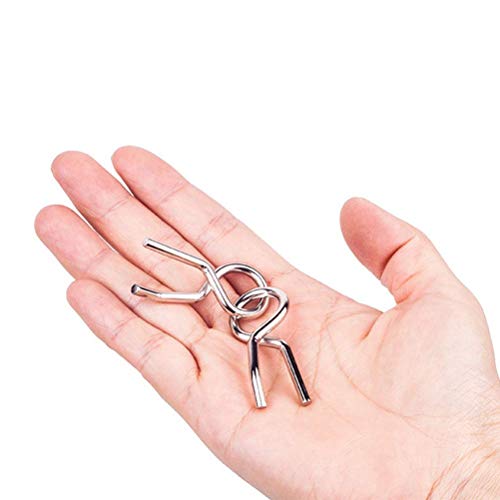 OANGO 16 in 1 Stainless Steel Metal Wire Classic Iq Puzzle Perplexing Mind Assembly and Brain Teaser Magic Puzzles Game for All Age Group Set of 16 Pieces in 1, Kid - Image 4