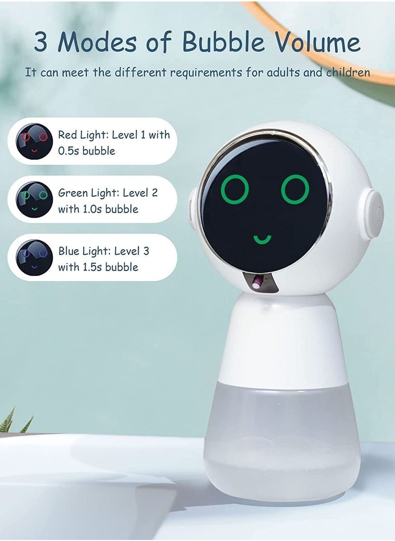 SYOSI - Automatic Foaming Soap Dispenser, Cute Automatic Soap Dispenser Touchless Automatic Soap Dispenser Touchless for Kids Electric Foam Soap Dispenser with 3 Levels Adjustable Volume 320ml White - Image 1
