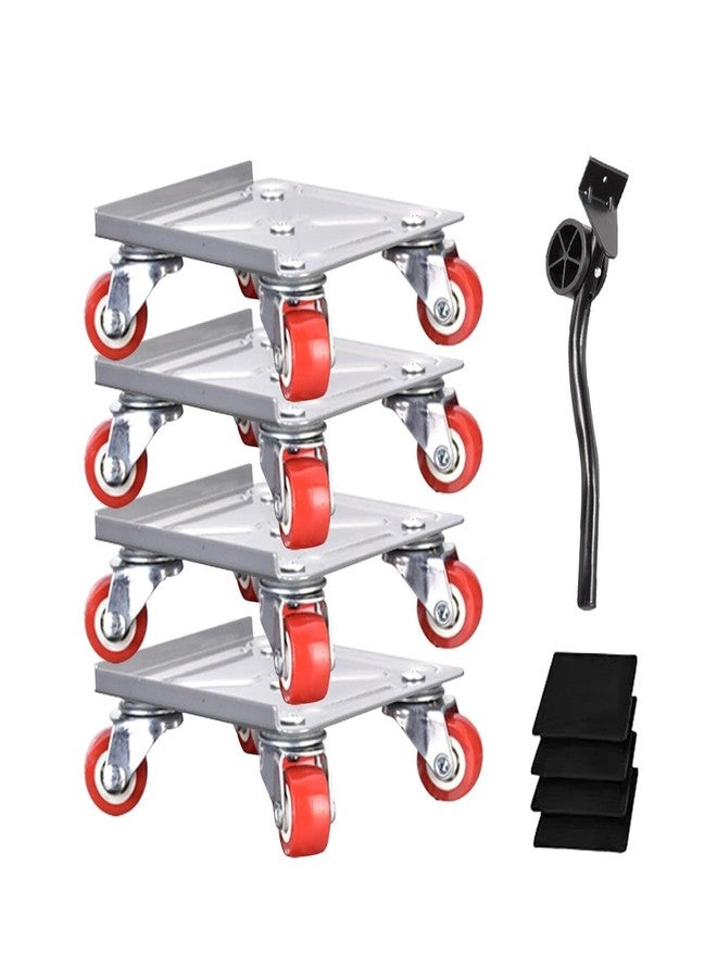 KRIPESH® Furniture Dolly, Heavy Furniture Movers with Wheels, Furniture Lifter with 5 360° Rotatable Rubber Universal Wheels, Carbon Steel Panel Furniture Movers Set, Max Capacity 600KG (Red) - Image 1