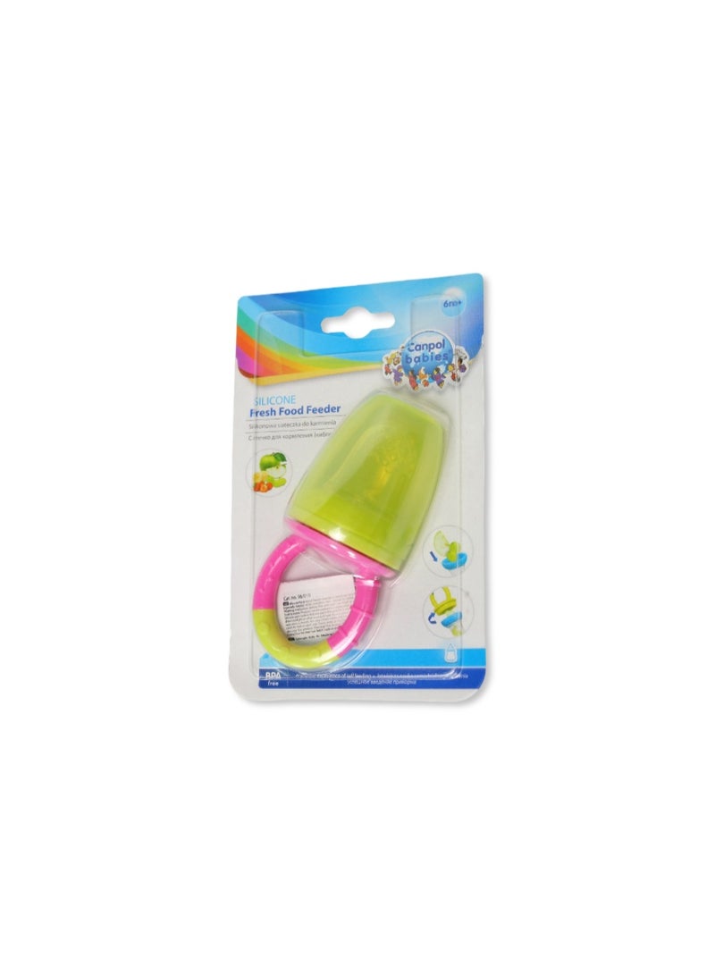 Canpol Babies Silicone Fresh Food Feeder – Pink & Yellow - Image 1