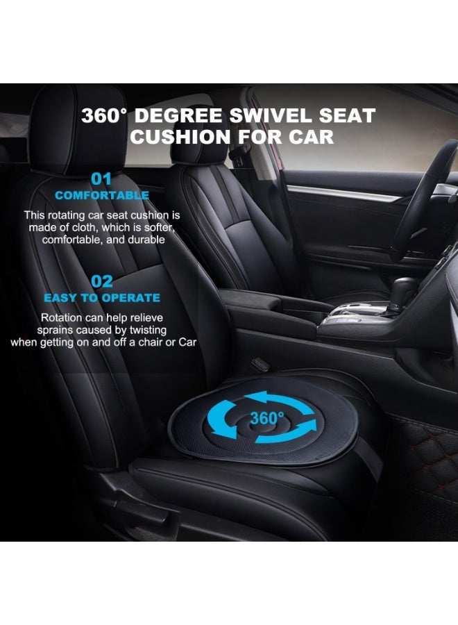 Bukela Car Seat Cushion, 360 Cushion Non-Slip Cushion Wheelchair Car Rotating Cushion for Car for Elderly, Swivel Car Seat for Elderly Support, Non Slip, Memory Foam, Ergonomic Design (Black) - Image 3