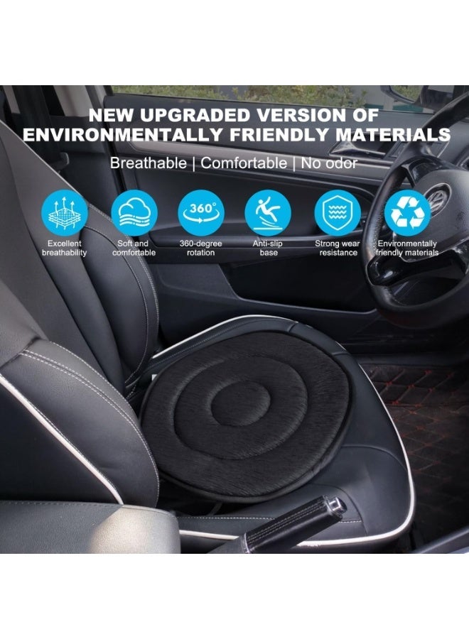 Bukela Car Seat Cushion, 360 Cushion Non-Slip Cushion Wheelchair Car Rotating Cushion for Car for Elderly, Swivel Car Seat for Elderly Support, Non Slip, Memory Foam, Ergonomic Design (Black) - Image 4