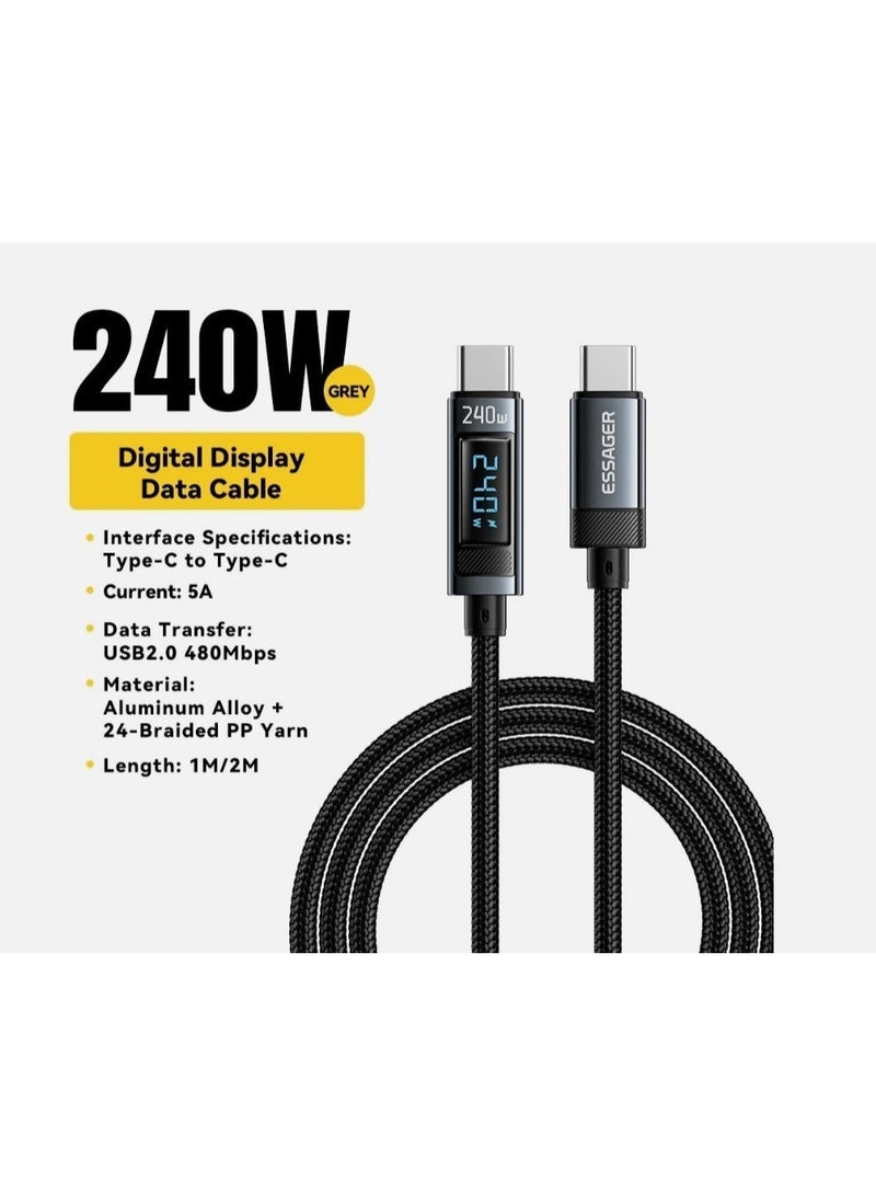 Essager 240W USB Type C To USB C Cable, PD3.1 Fast Charging Charger Wire.1 M - Image 1