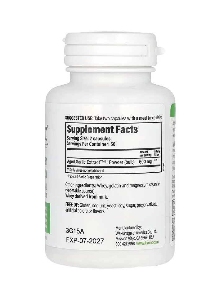 كيوليك مستخلص الثوم القديم للقلب والأوعية الدموية ، التركيبة الأصلية 100 ، 100 كبسولة - Image 2