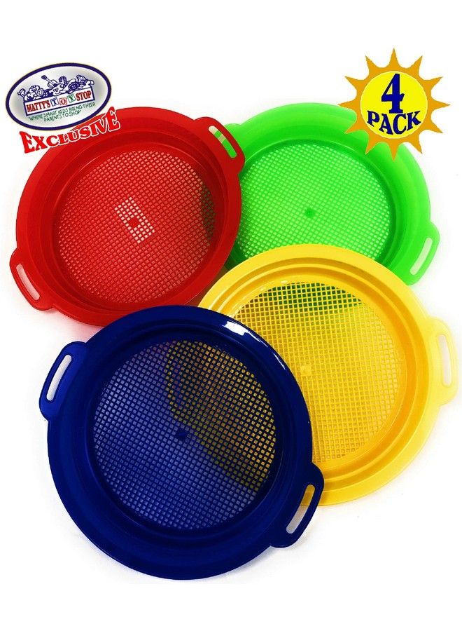 Matty's Toy Stop Sand Sifter Sieves For Sand & Beach (Red Blue Yellow & Green) Complete Gift Set Bundle 4 Pack (8.75 - Image 4