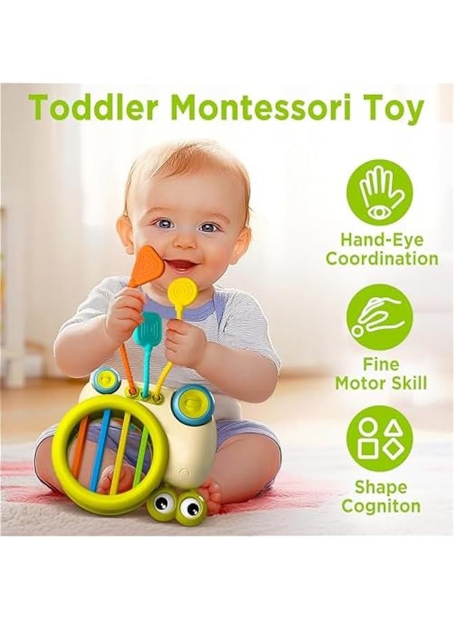 Baby Snail Activity Cube, Toddler Montessori Toys for 1 Year Old, Infant Sensory Toy W/Shape Sorter Pull String for 6-9 12-18 Month, Developmental Birthday Gifts Boys Girls Age 2 3 Yr  - Image 2