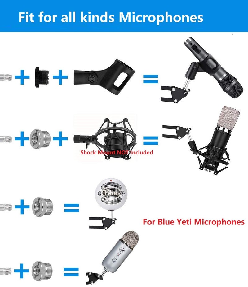 AceTaken Podium Desk Mic Stand for Podcast, Meetings, Lectures,TV,Radio,Blue Yeti Snowball Microphone - Image 4