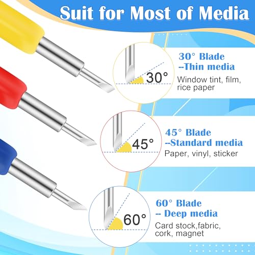 Luxiv 40 PCS Replacement Blades for Cricut Explore Air 2, Luxiv 3rd Party Accessory Replacement Cutting Blades, 20P 45° Blade for Cricut, 10P 30°Replacement Blade for Cricut, 10P 60° Deep Blades - Image 5