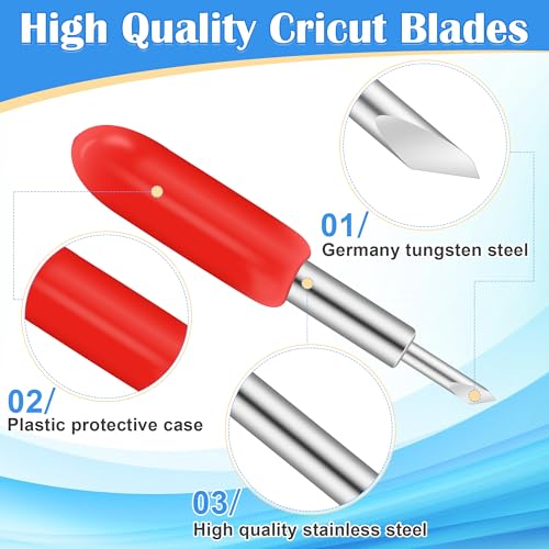 Luxiv 40 PCS Replacement Blades for Cricut Explore Air 2, Luxiv 3rd Party Accessory Replacement Cutting Blades, 20P 45° Blade for Cricut, 10P 30°Replacement Blade for Cricut, 10P 60° Deep Blades - Image 3