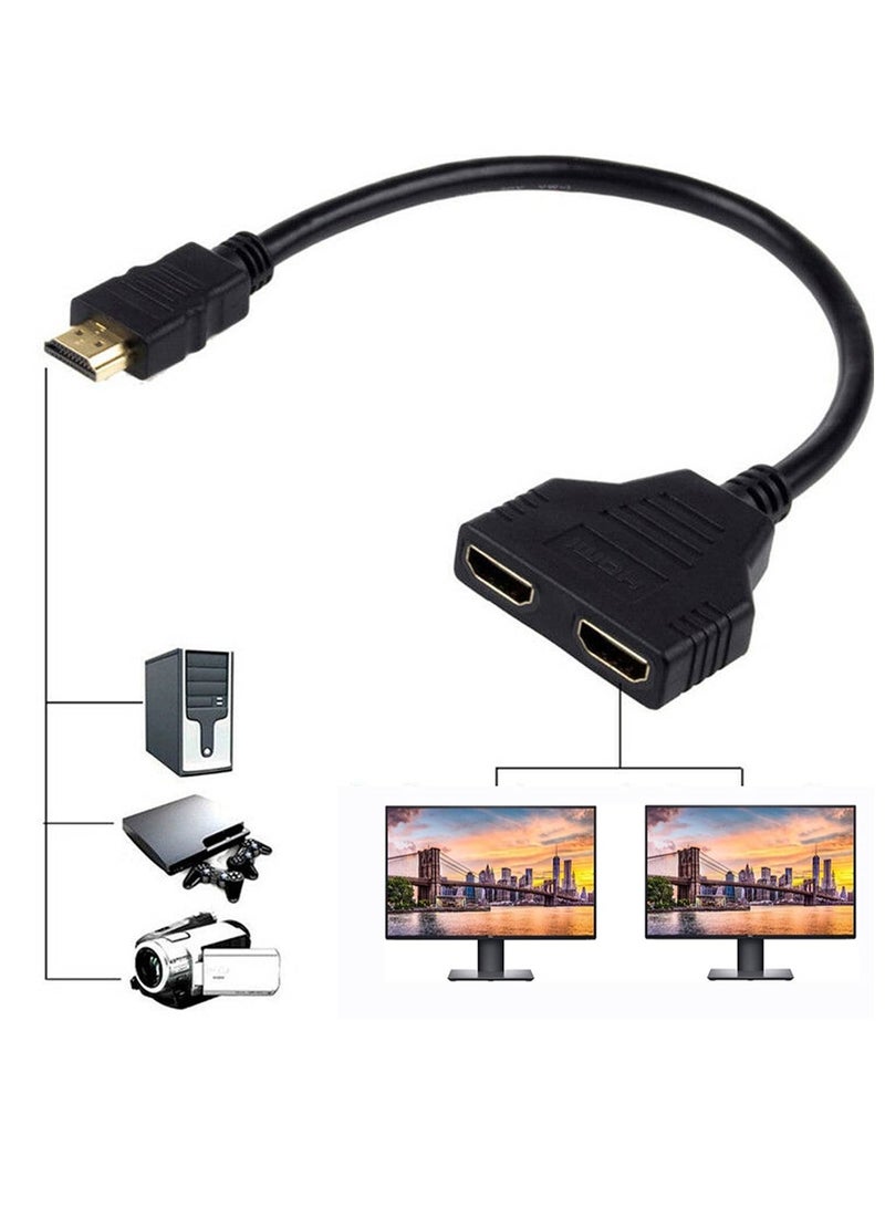 Y&D HDMI Splitter Adapter Cable Male to Dual Female 1 To 2 Way for HD, LED, LCD, TV, Can Watch Two Screens at the Same Time - Image 1