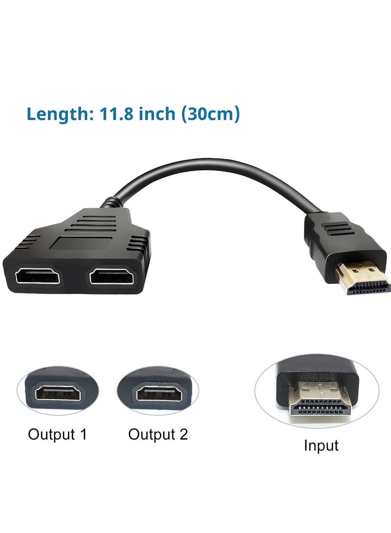 Y&D HDMI Splitter Adapter Cable Male to Dual Female 1 To 2 Way for HD, LED, LCD, TV, Can Watch Two Screens at the Same Time - Image 2