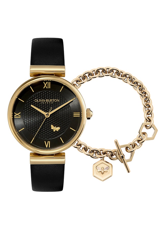 OLIVIA BURTON ROUND ANALOG WOMEN'S BLACK SUNRAY CASE WATCH - 24070012 - Image 1