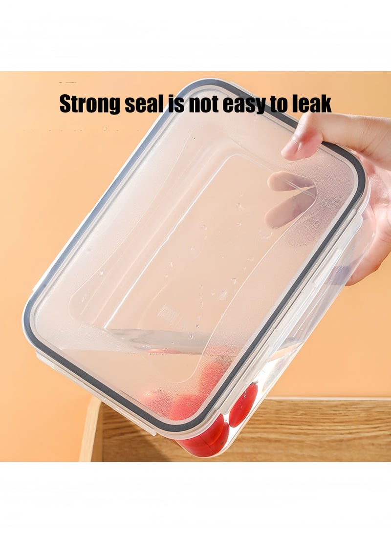 مجموعة من خمس قطع من صناديق حفظ الطعام البلاستيكية المغلقة، صندوق تخزين منزلي كبير السعة، صندوق تخزين الطعام والفواكه - Image 3