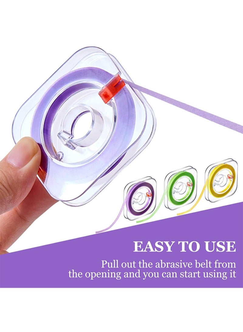 هالونهي شرائط تلميع الأسنان، مبرد أسنان، 3 لفات، 4 مم × 6 م، أداة تلميع الأسنان لصنفرة الأسنان وطحنها وتنظيفها بعمق، شريط كاشط لتلميع الأسنان، العناية بالفم (خشن، ناعم، متوسط، متعدد الألوان) - Image 2