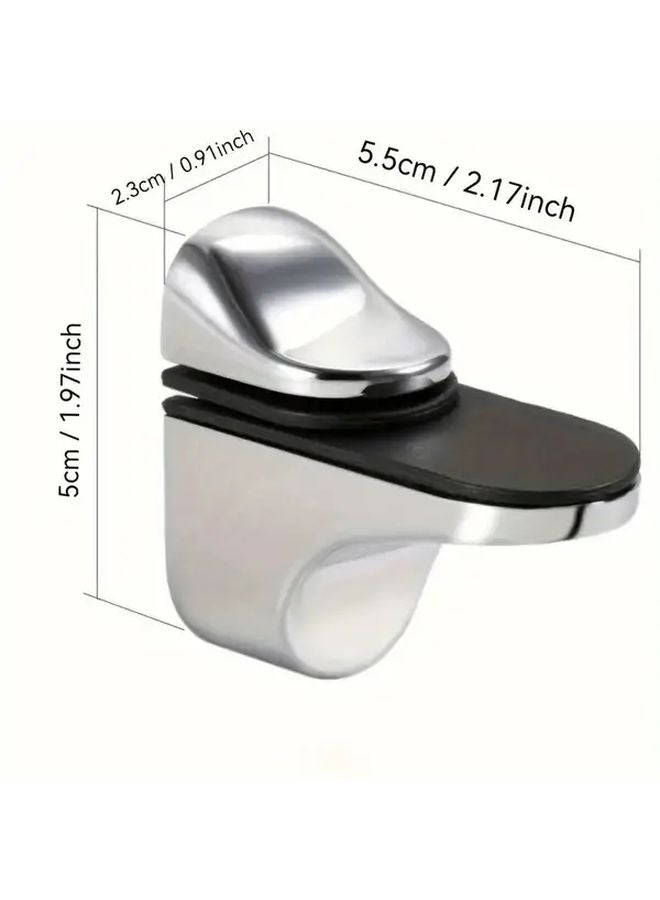 4pcs Adjustable Glass Shelf Clips Fish Mouth Design Tempered Holder No Power Needed - Image 4