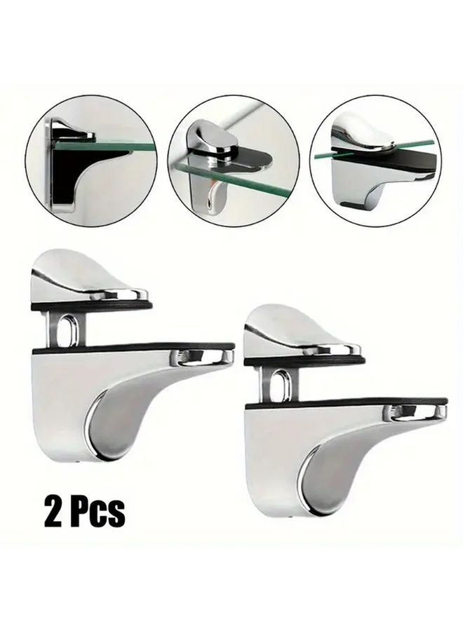 4pcs Adjustable Glass Shelf Clips Fish Mouth Design Tempered Holder No Power Needed - Image 3