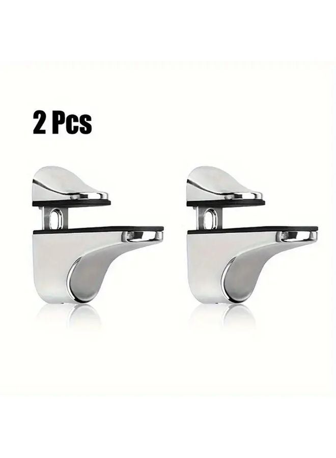4pcs Adjustable Glass Shelf Clips Fish Mouth Design Tempered Holder No Power Needed - Image 5