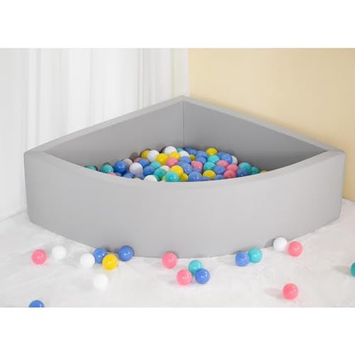 UHAPPYEE Ball Pit GreySector Foam Ball Pits for ToddlersBall Pit Pool Playpen Foldable Portable Soft Ball Pool 354x 118 - Image 1