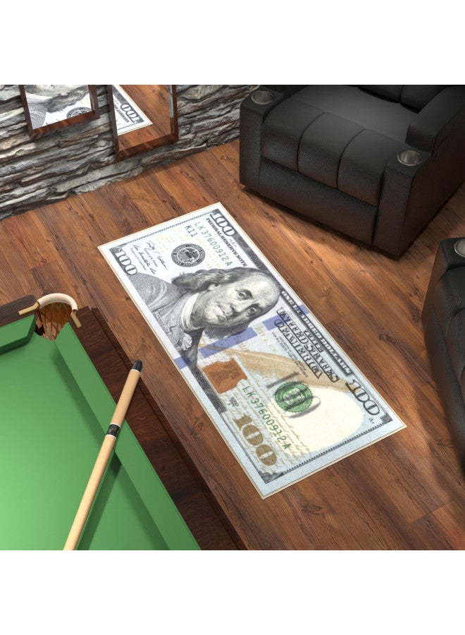 Ottomanson Machine Washable $100 Bill Design Non-Slip Rubberback 22x53 Modern Runner Rug for Hallway, Kitchen, Bedroom, 22" x 53", Multicolor - Image 2