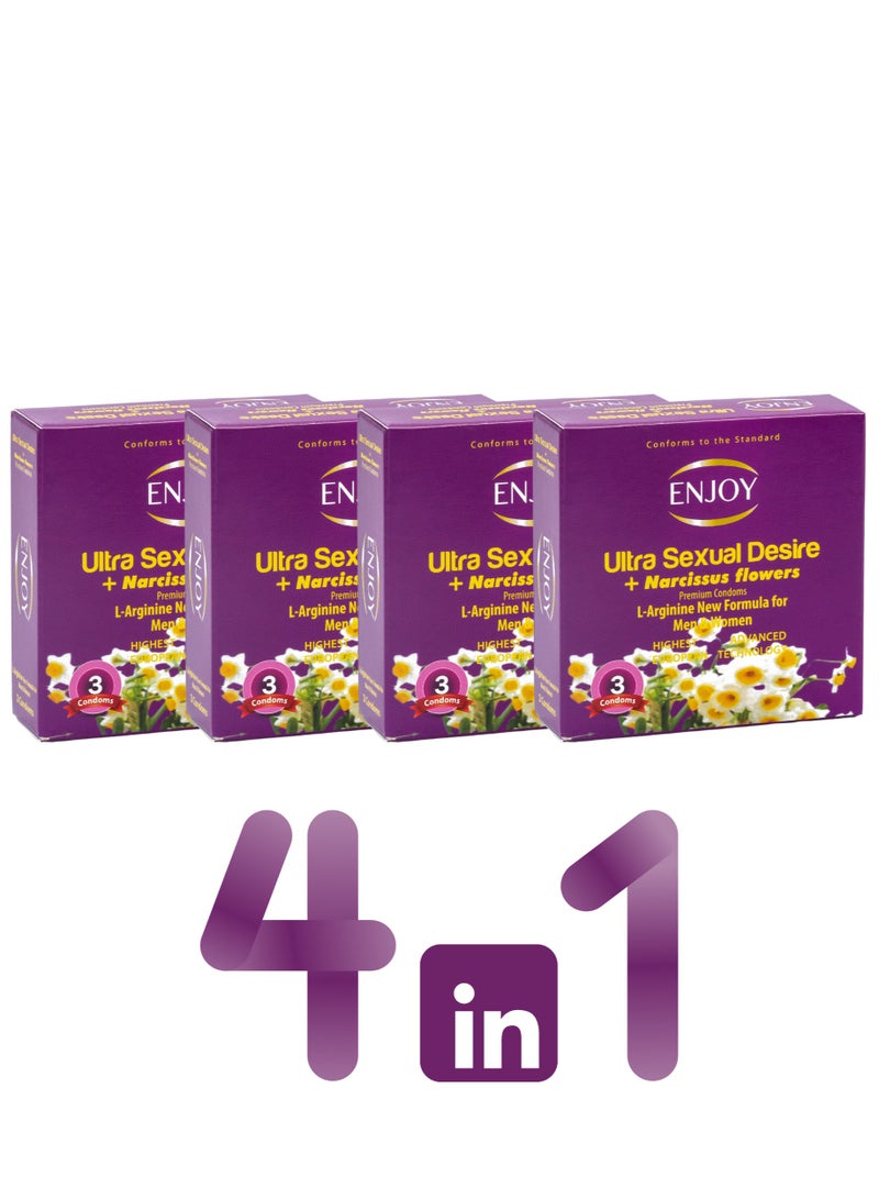 ENJOY Narcissus Flowers And Premium Condoms 12 Pcs - Image 1