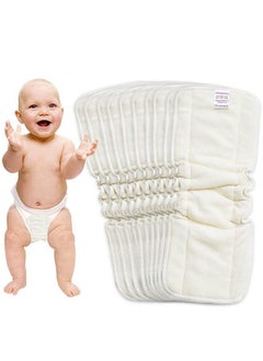 BEMBIKA 5 Layer Bamboo Terry Inserts With Gussets Liners Natures Cloth Diaper Liner Wetfree Reusable Washable Cotton Diaper Nappy Inserts For Baby Cloth Diapers (Set Of 10)  - Image 1