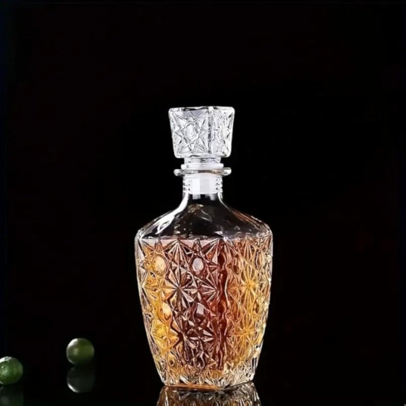 Premium Crystal Glass Bottle for Storing and Serving Drinks â€“ Elegant Design with Airtight Lid â€“ Perfect for Gifts, Table & Home Decor