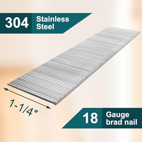 Toicann 18 Gauge Brad Nails 304 Stainless Steel 18 GA Nail Gun Nails Assorted and Small Finishing Nails for Pneumatic, Electric Brad Nailer (1-1/4 inch) - Image 2