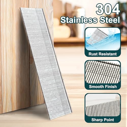 Toicann 18 Gauge Brad Nails 304 Stainless Steel 18 GA Nail Gun Nails Assorted and Small Finishing Nails for Pneumatic, Electric Brad Nailer (1-1/4 inch) - Image 4