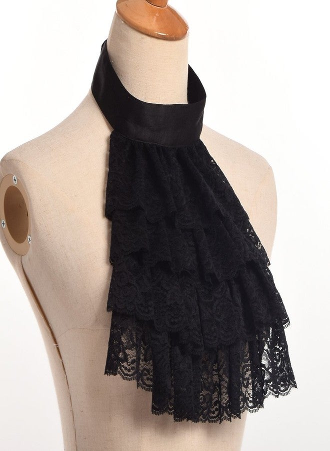 BLESSUME Lace Frill Medieval Costume, Big Black Frill - Image 2