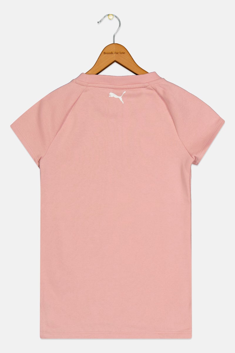 PUMA Toddlers Girl Brand Logo Short Sleeve T-Shirt, Pink - Image 2
